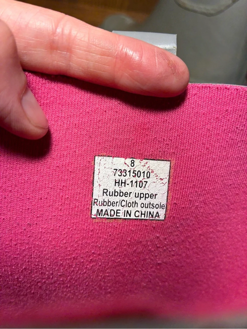 DKNY RAIN Graphic Gray Rubber Rain Boots Waterproof Pink Accent Women’s 8